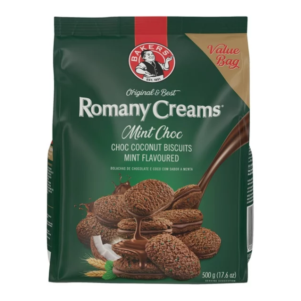 Bakers Romany Creams 500g Mint Choc (1x500g)