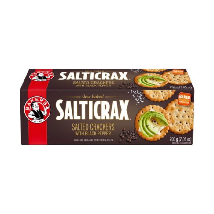 Bakers Salticrax Blk Pepper 200g (1x200g)