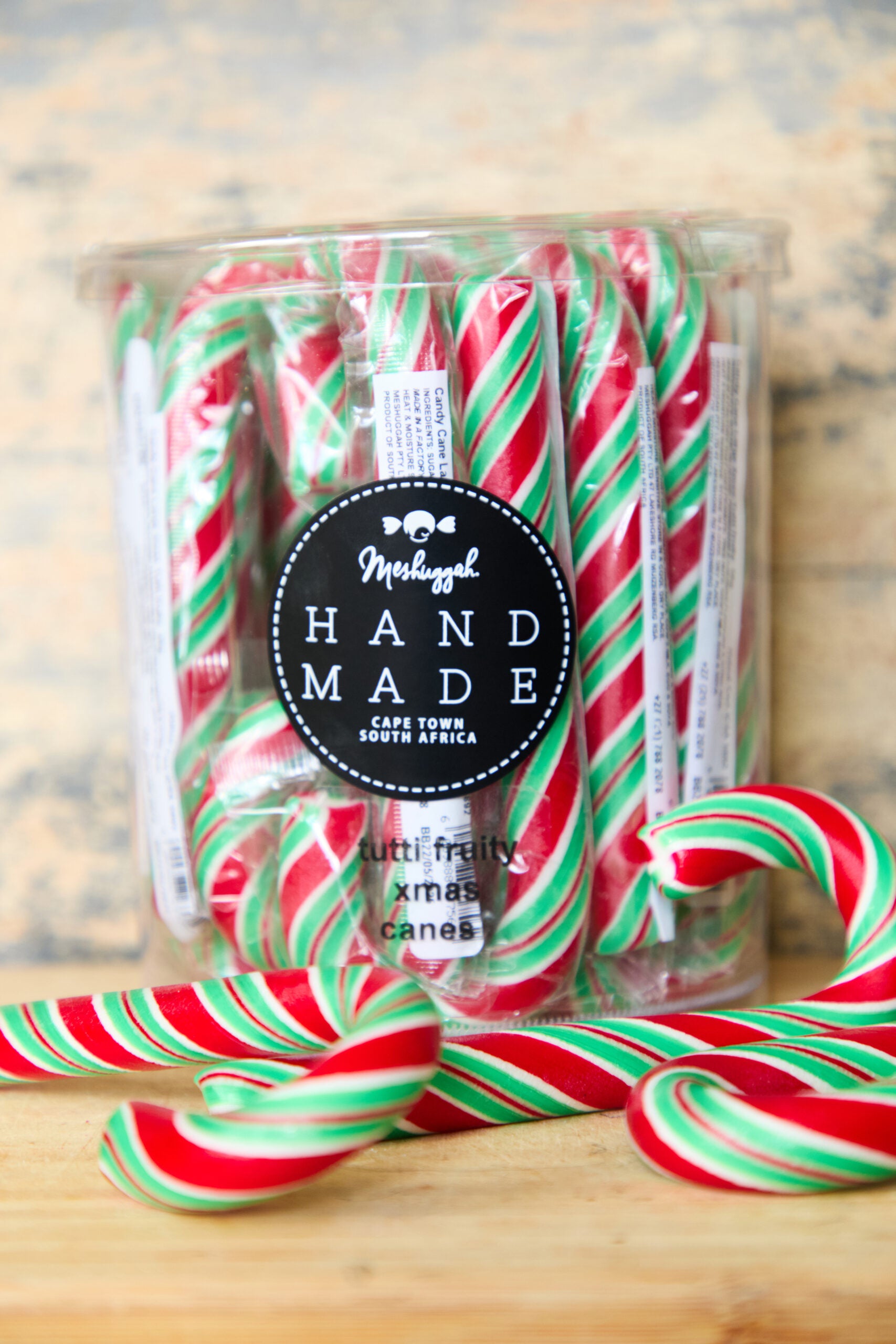 Christmas Candy Canes Traditional Red, Green & White (56g) Tutti Frutti & Vegan. (Price per Cane)