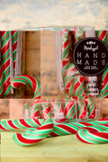 Christmas Candy Canes Mini: Traditional Green, Red & White Stripes (70g Tub) (Tutti Frutti flavour & Vegan)