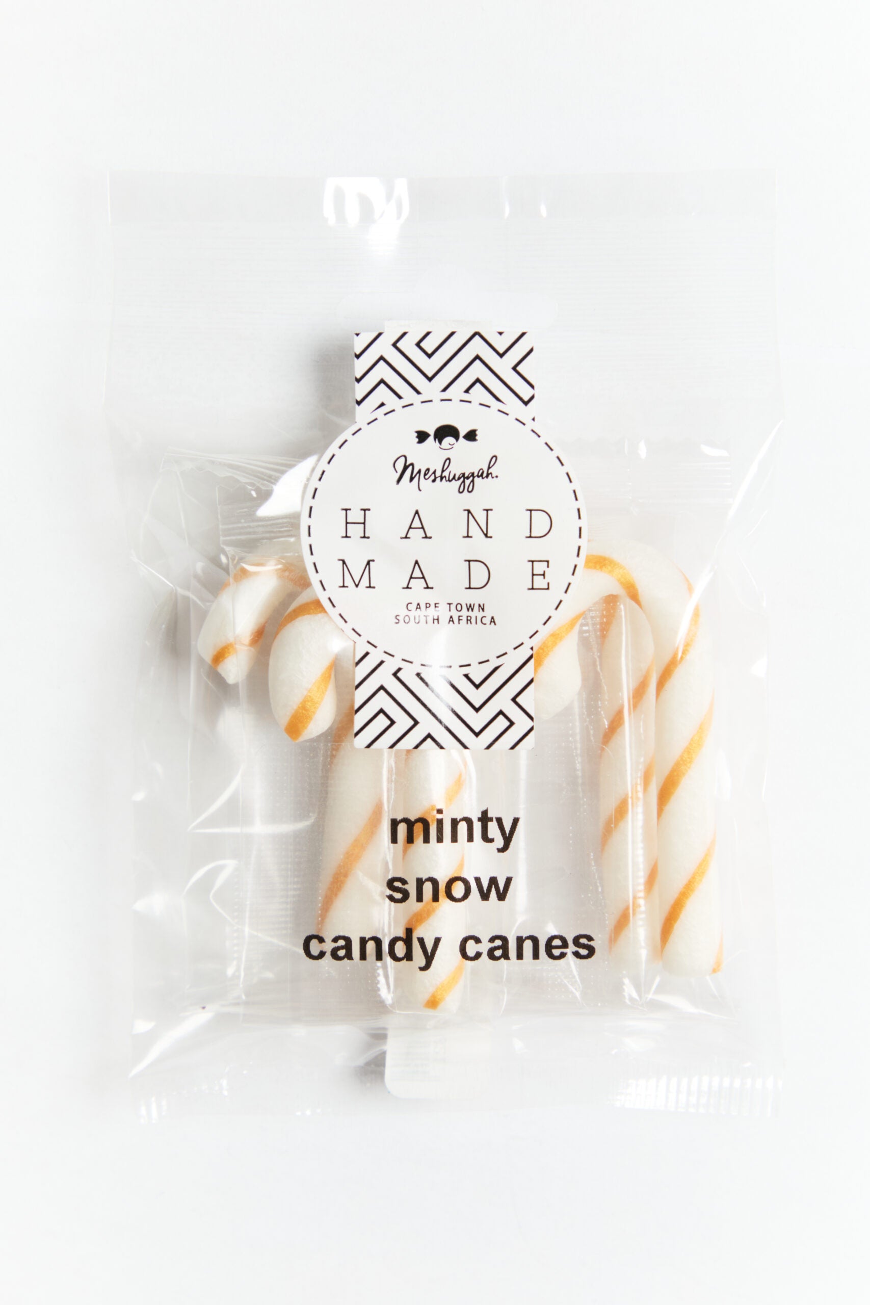 Christmas Gold & White Striped Candy Canes (Large) 56g (Minty Flavour & Vegan)