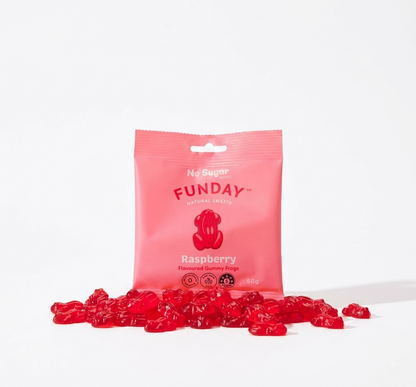 FUNDAY Raspberry Flavoured Gummy Frogs 50g