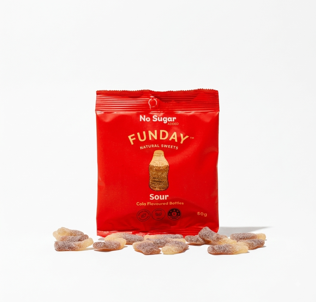 FUNDAY Sour Cola Flavoured Gummy Bottles 50g