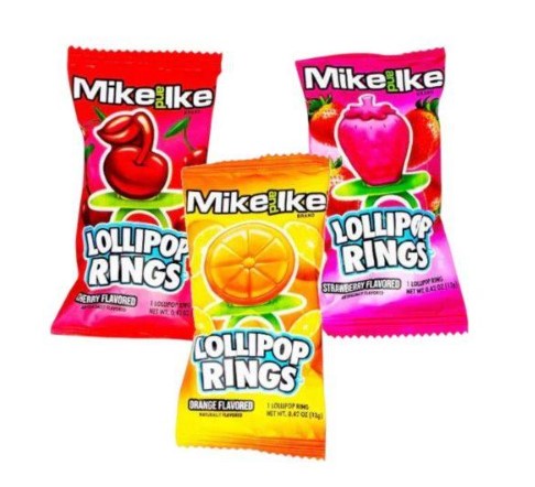 Mike & Ike 12g Lollipop Rings Assorted
