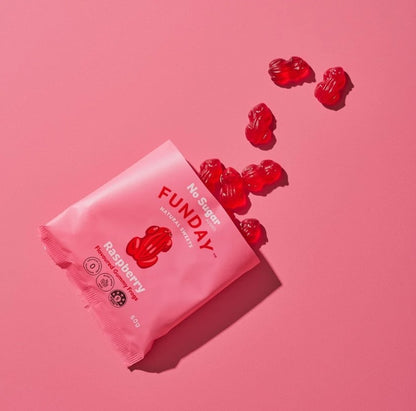 FUNDAY Raspberry Flavoured Gummy Frogs 50g