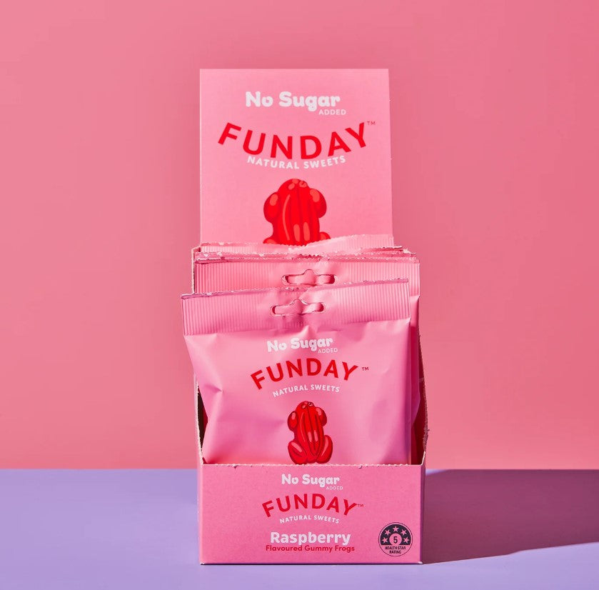 FUNDAY Raspberry Flavoured Gummy Frogs 50g
