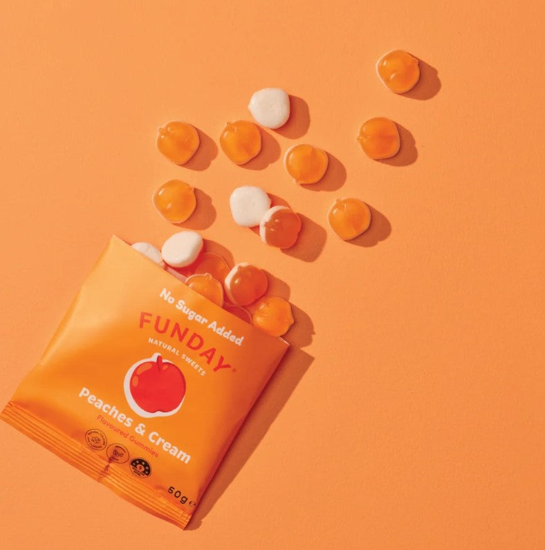 FUNDAY Peaches & Cream Flavoured Gummies 50g