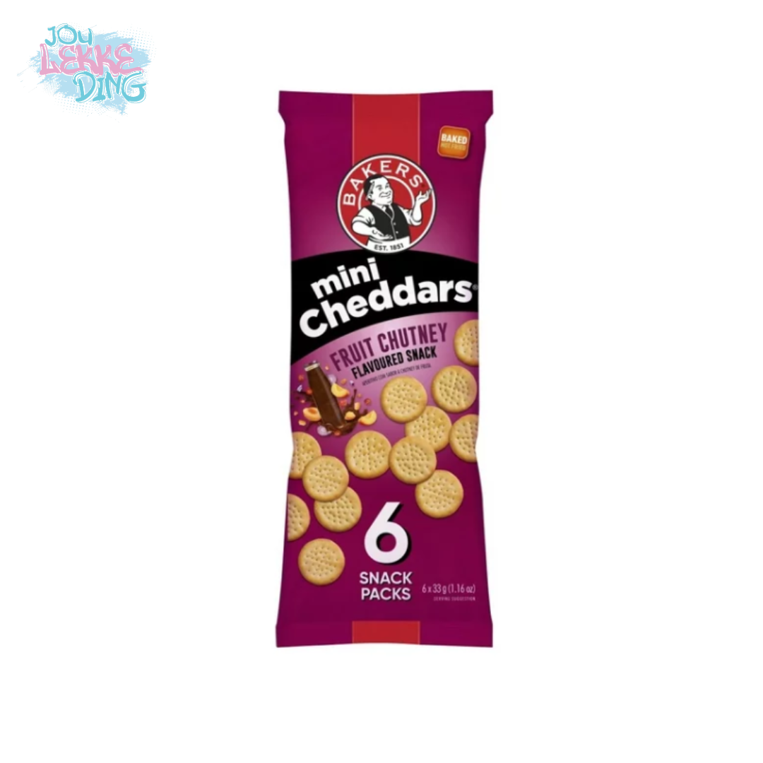 Bakers Mini Cheddars 6’s Fruit Chutney (1 x 33g)